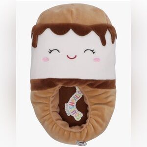 Squishmallows Carmelita The S’more Slippers Brown and White Kids Plush Size 13-1